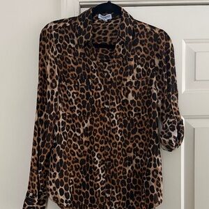Express Brown Leopard Print Blouse